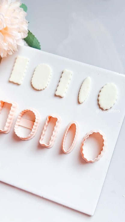 Scallop Frame Clay Cutter Set 5 Shapes for Earrings & Studs