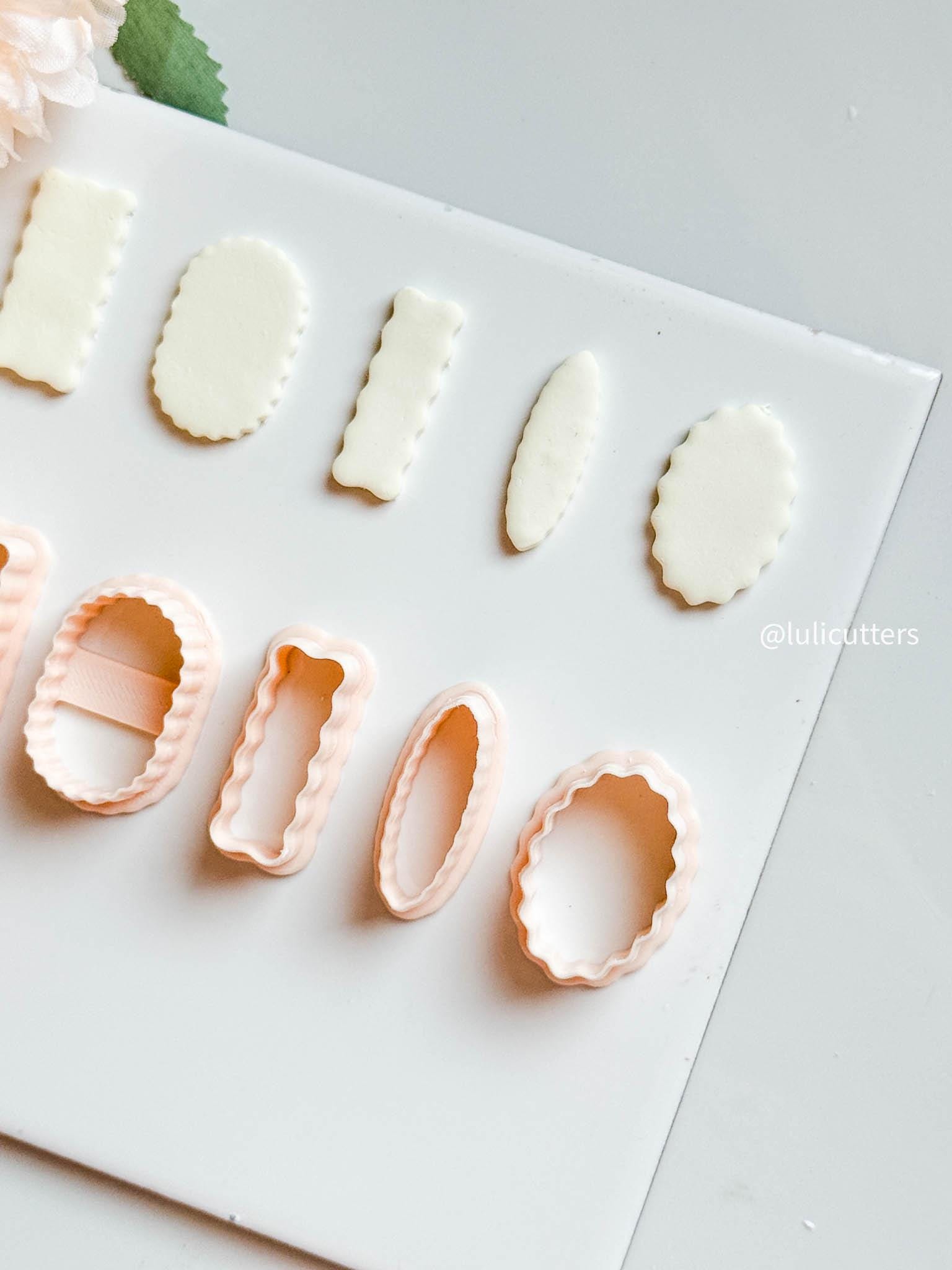 Scallop Frame Clay Cutter Set 5 Shapes for Earrings & Studs