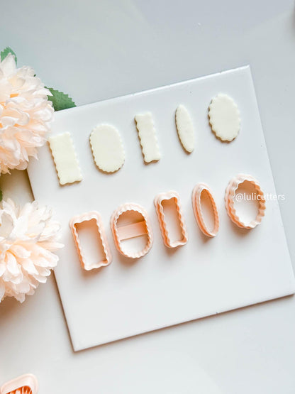 Scallop Frame Clay Cutter Set 5 Shapes for Earrings & Studs