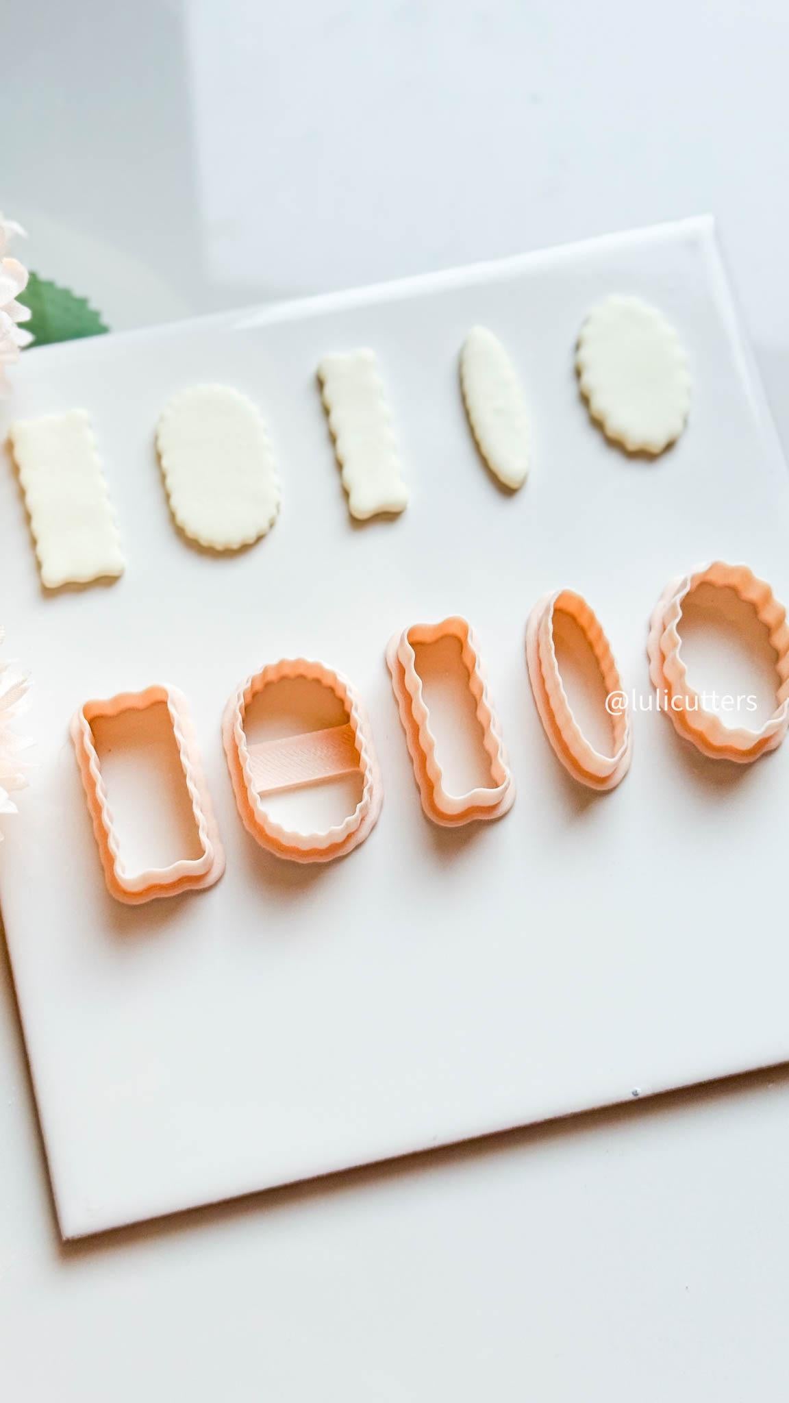 Scallop Frame Clay Cutter Set 5 Shapes for Earrings & Studs