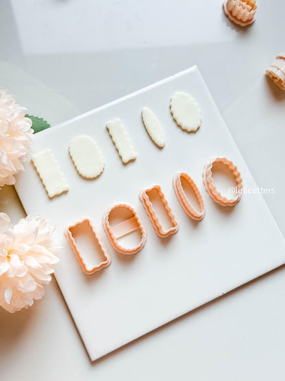 Scallop Frame Clay Cutter Set 5 Shapes for Earrings & Studs