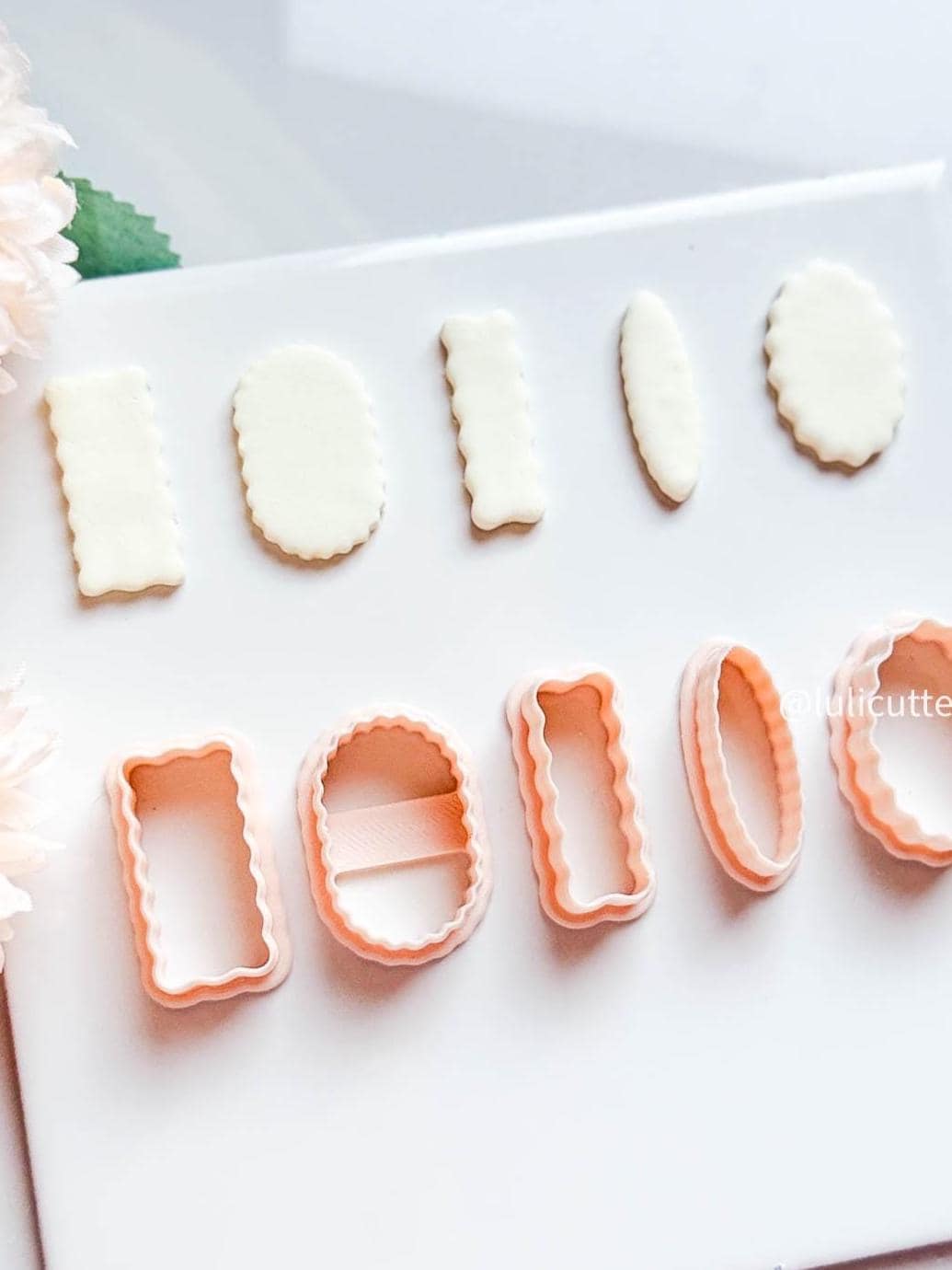 Scallop Frame Clay Cutter Set 5 Shapes for Earrings & Studs