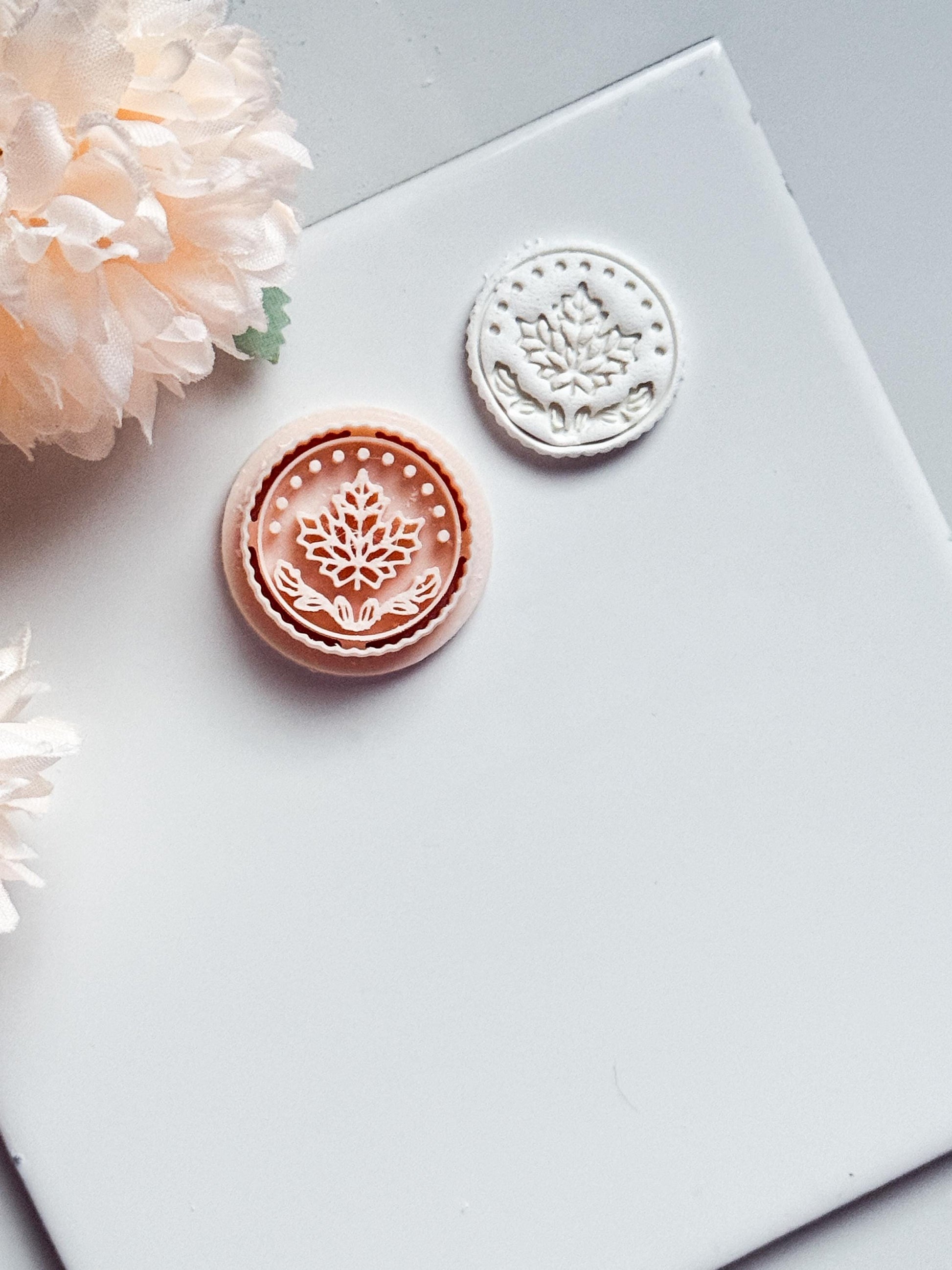 Maple Leaf Medallion Clay Cutter, Fall Earrings, Brooches Mold