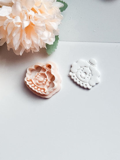 Kawaii Clown Face Clay Cutter, Circus Jewelry Mold