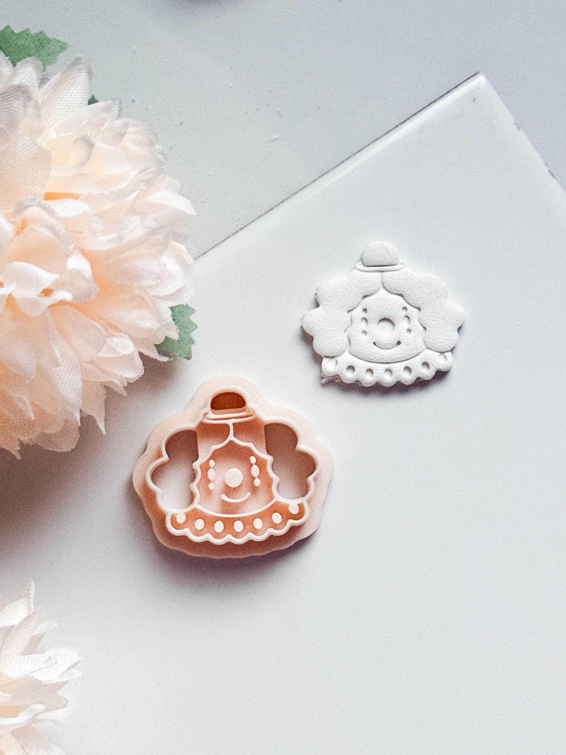 Kawaii Clown Face Clay Cutter, Circus Jewelry Mold