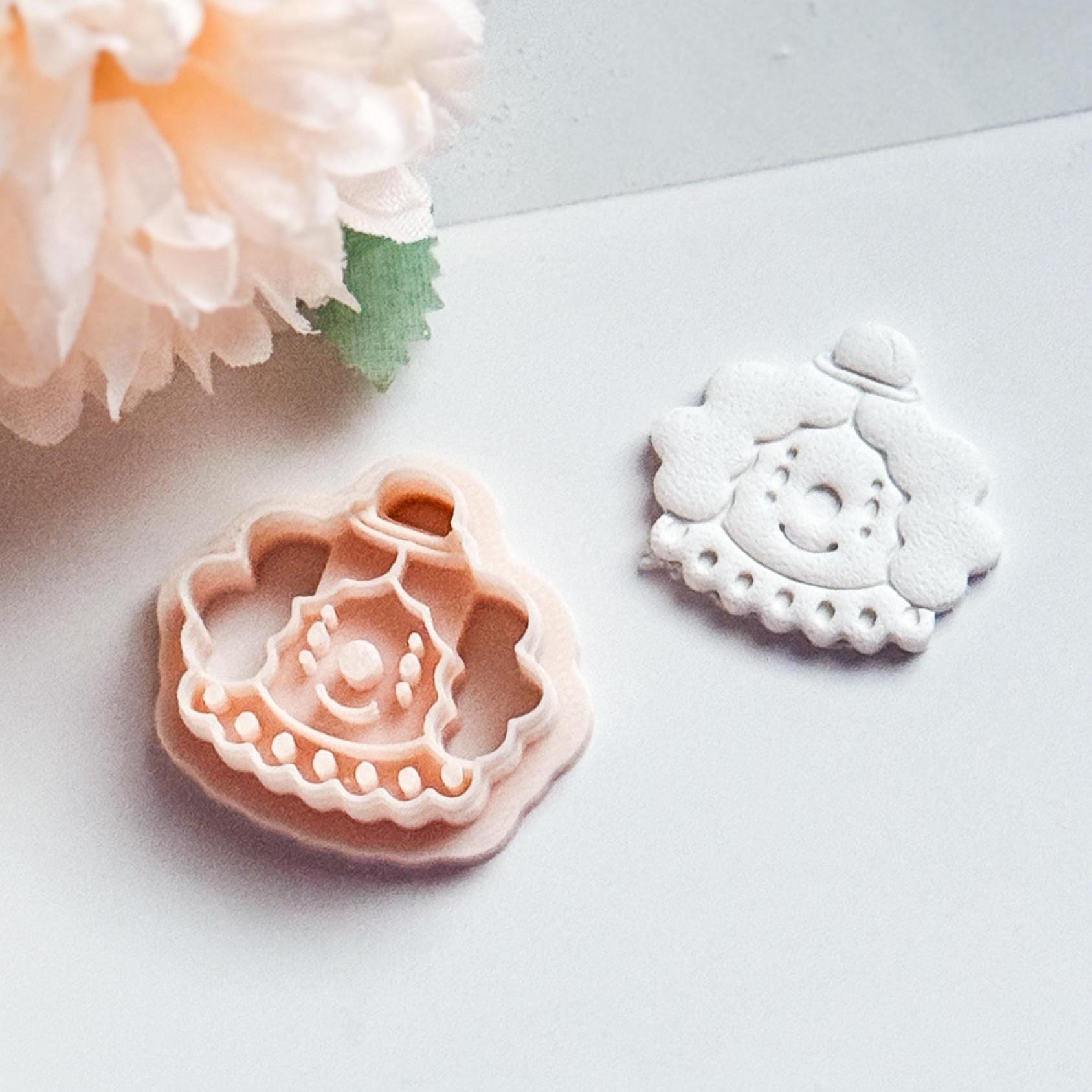 Kawaii Clown Face Clay Cutter, Circus Jewelry Mold