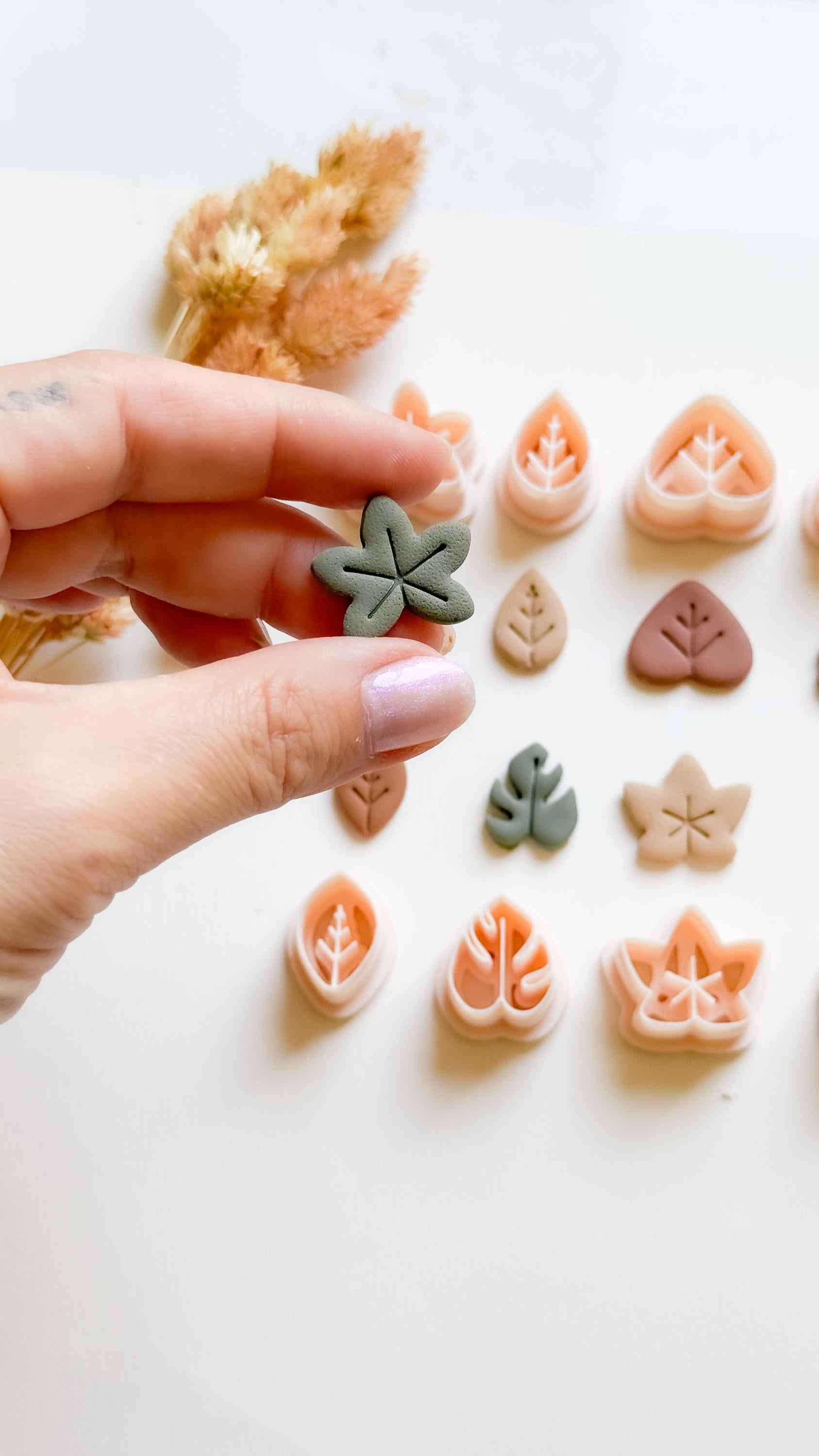 Autumn Leaf Polymer Clay Cutter Set: 8 Fall Foliage Shapes