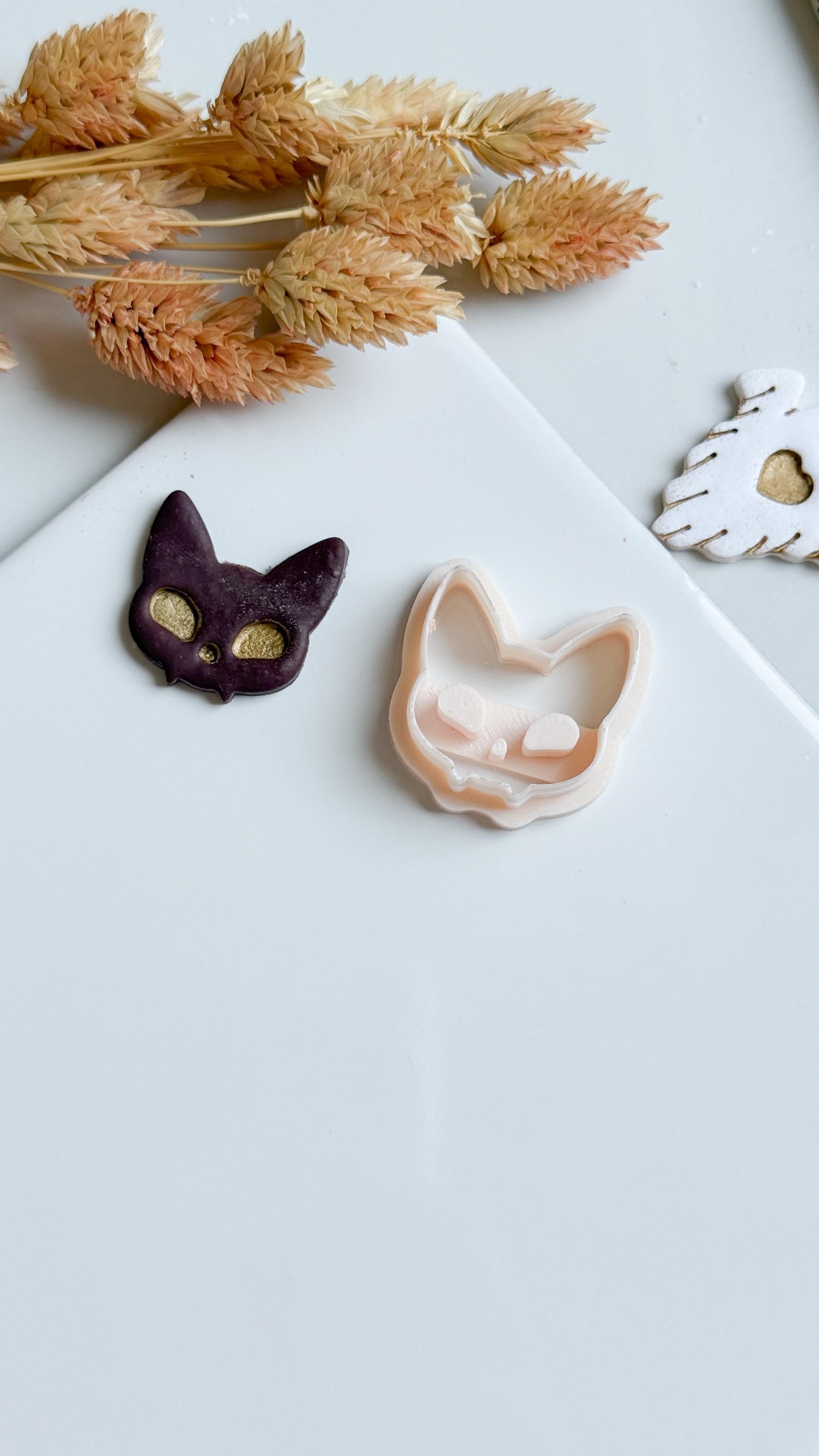 Vampire Cat Bat Polymer Clay Cutter: Halloween Earring Mold
