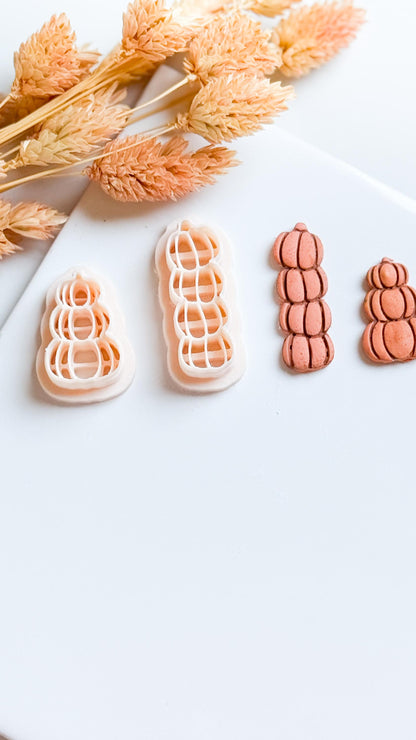 Stacked Pumpkin Clay Cutter Set: Fall Earrings, Autumn Clay Projects