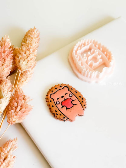 Hedgehog Polymer Clay Cutter: Apple Accent, Kawaii Animal Mold