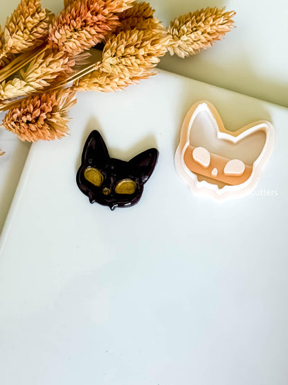 Vampire Cat Bat Polymer Clay Cutter: Halloween Earring Mold