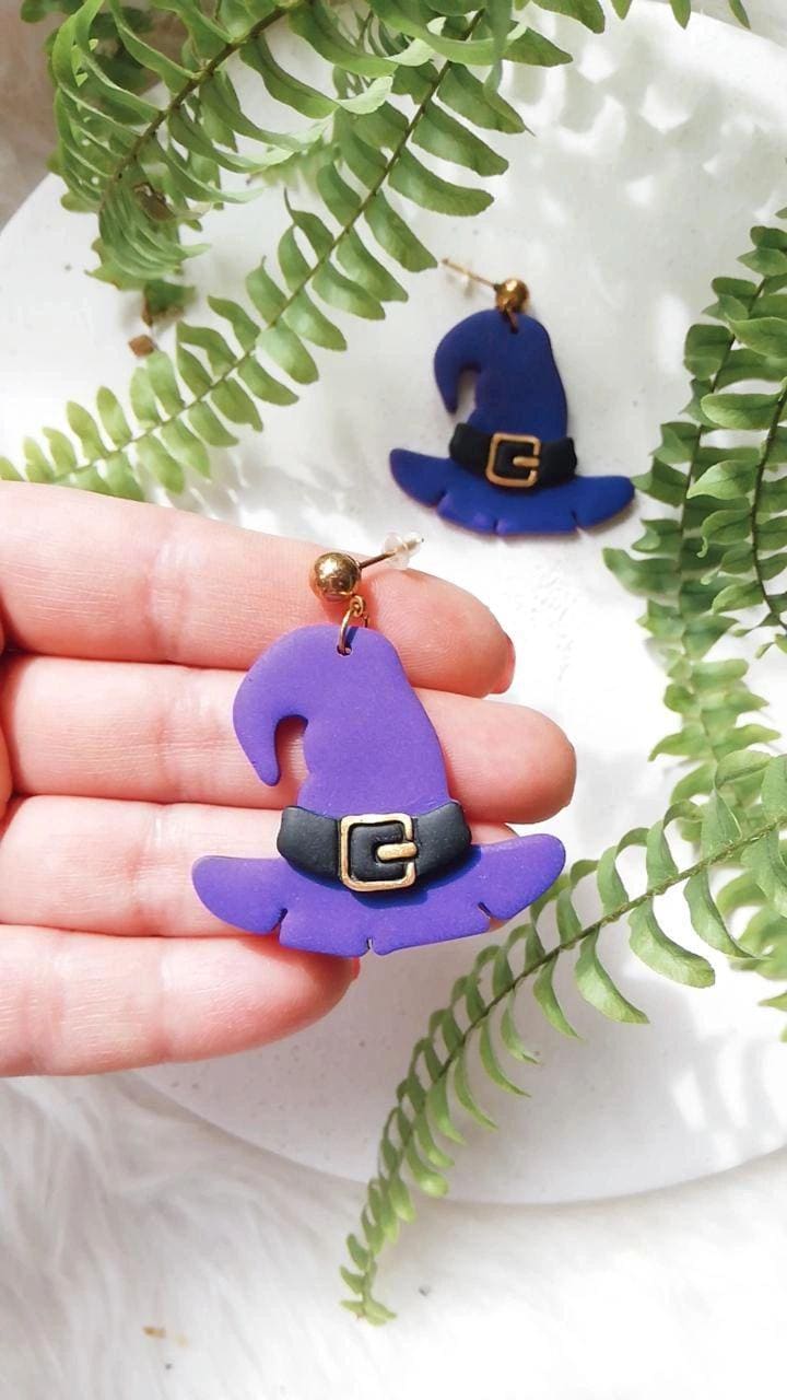 Witch Hat Clay Cutter Set: Halloween Polymer Clay Earring Tool