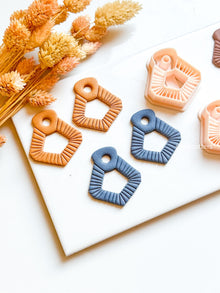 Geometric Fan Clay Cutter: Debossed Polymer Clay Earring Mold