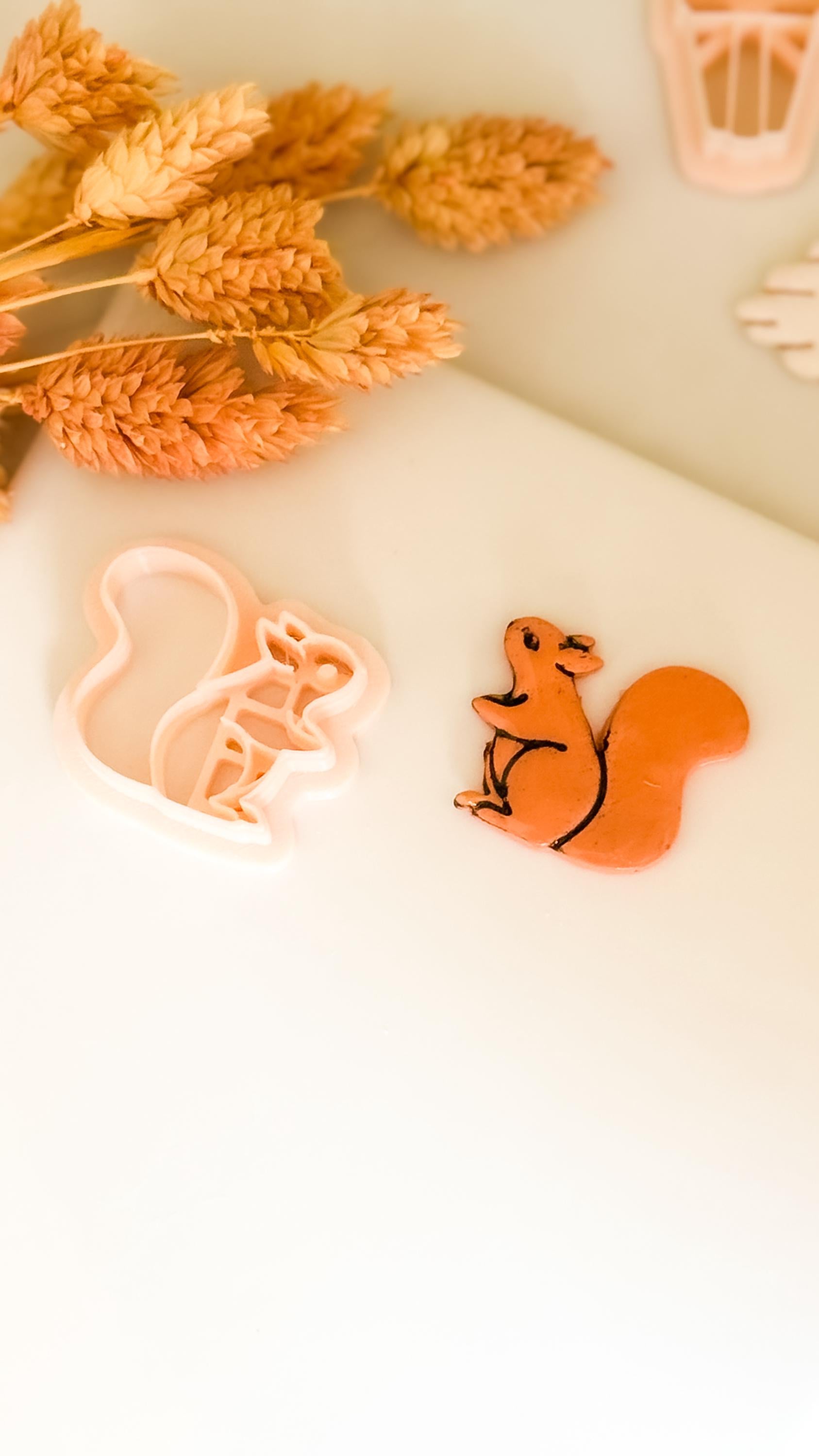 Squirrel Polymer Clay Cutter: Woodland Animal Mold for Earrings & Charms