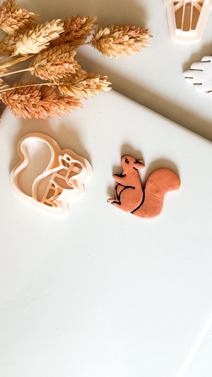 Squirrel Polymer Clay Cutter: Woodland Animal Mold for Earrings & Charms