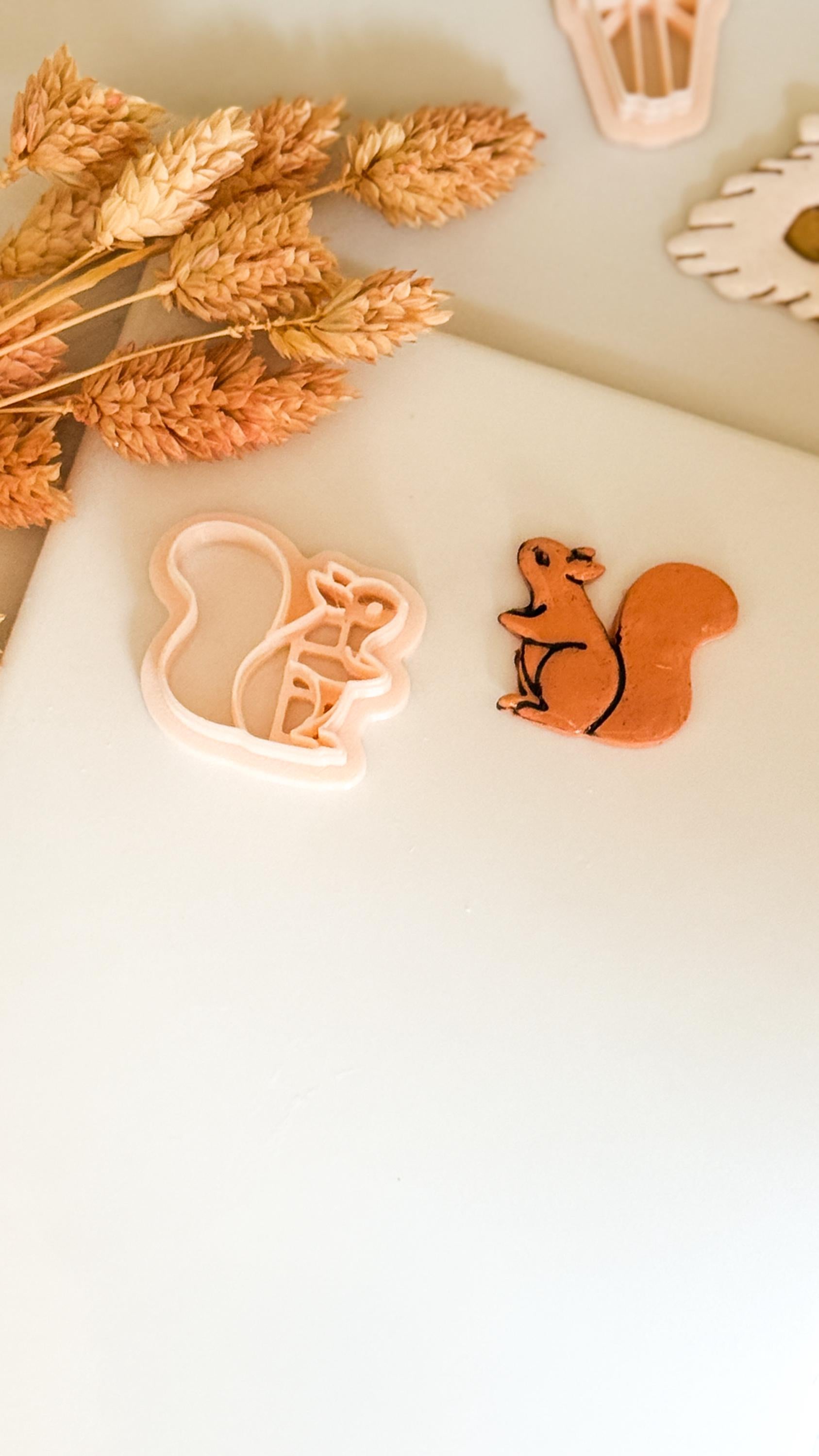 Squirrel Polymer Clay Cutter: Woodland Animal Mold for Earrings & Charms