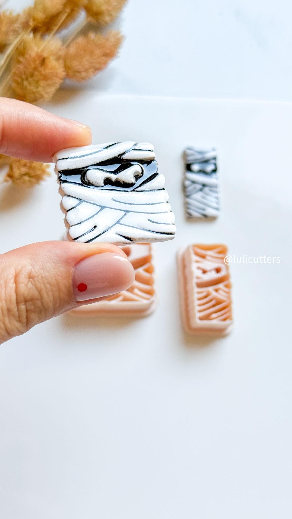 Halloween Mummy Face Cutter Set: Polymer Clay Earrings & Jewelry Making