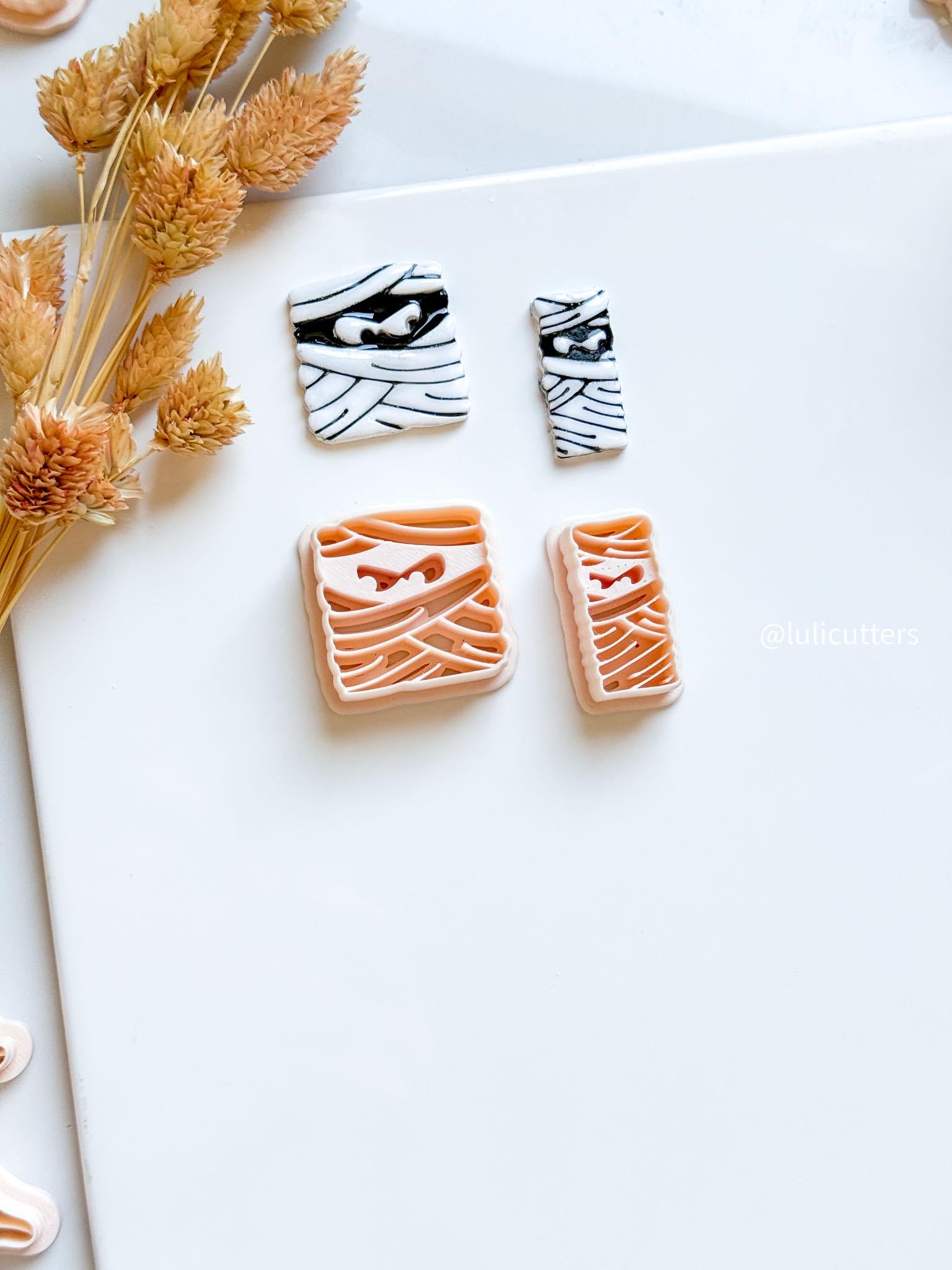 Halloween Mummy Face Cutter Set: Polymer Clay Earrings & Jewelry Making