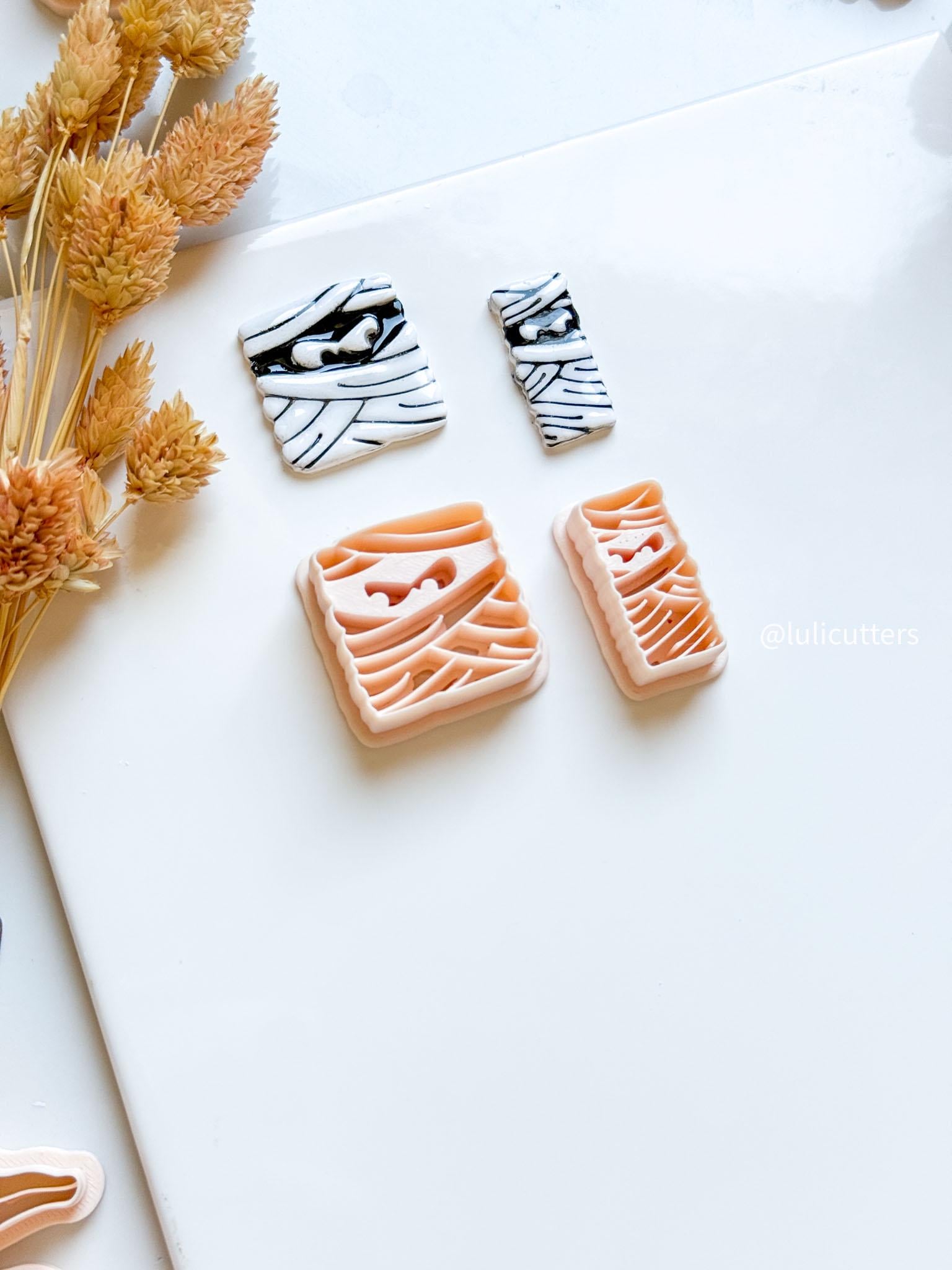 Halloween Mummy Face Cutter Set: Polymer Clay Earrings & Jewelry Making