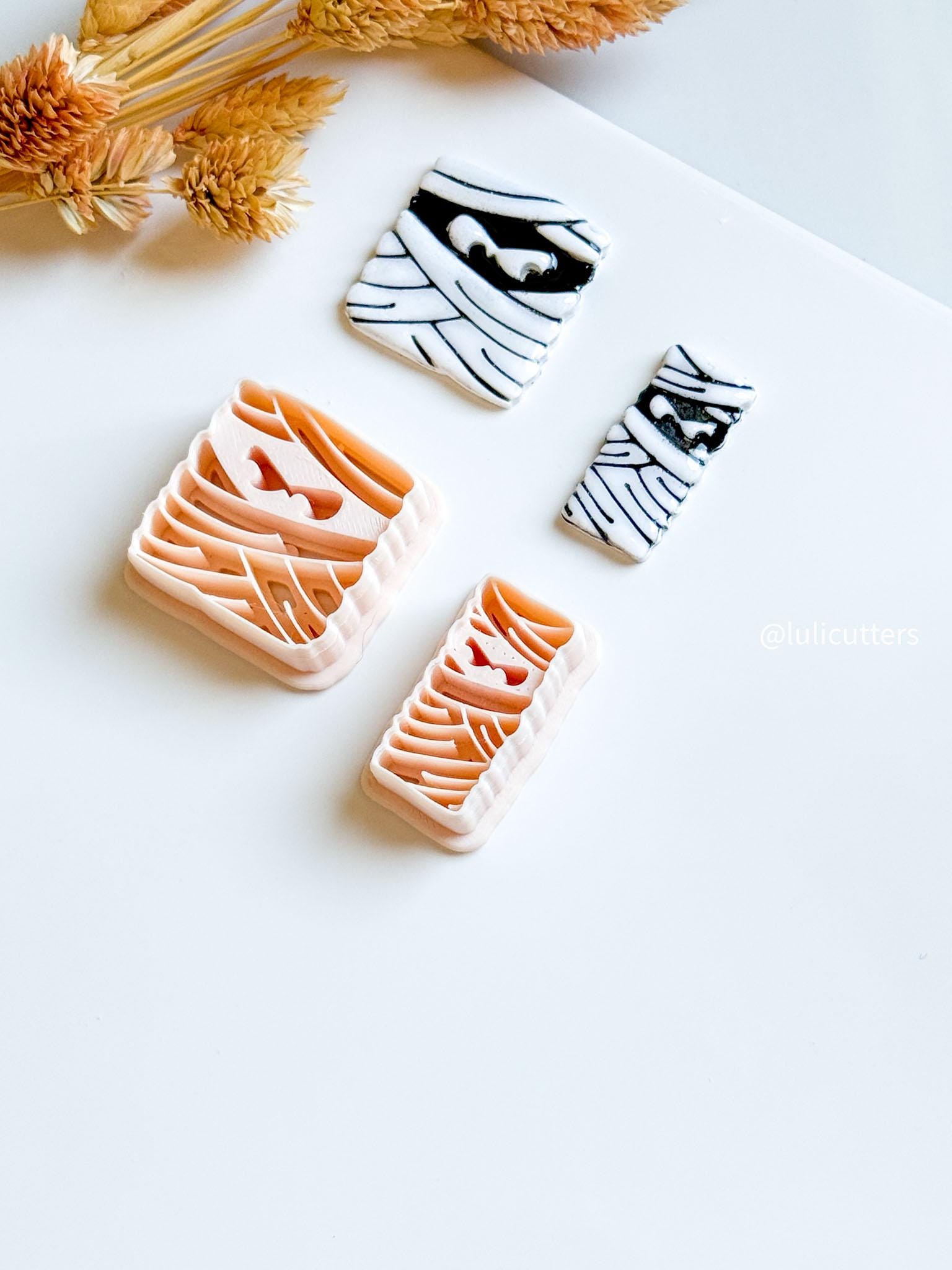 Halloween Mummy Face Cutter Set: Polymer Clay Earrings & Jewelry Making