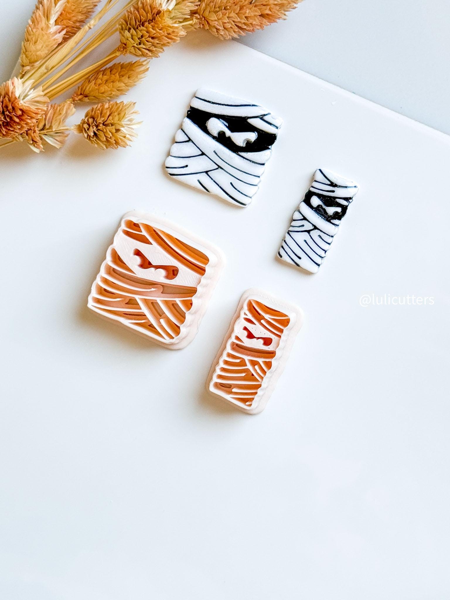 Halloween Mummy Face Cutter Set: Polymer Clay Earrings & Jewelry Making