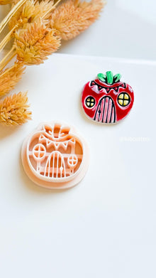 Apple House Clay Cutter: Cottagecore Polymer Clay Mold for Earrings
