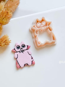 Vampire Cat Clay Cutter: Halloween Kitty Earring Mold - Gothic Jewelry