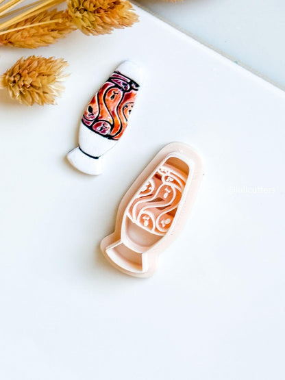 Ghost Lava Lamp Clay Cutter: Spooky Halloween Earring Mold