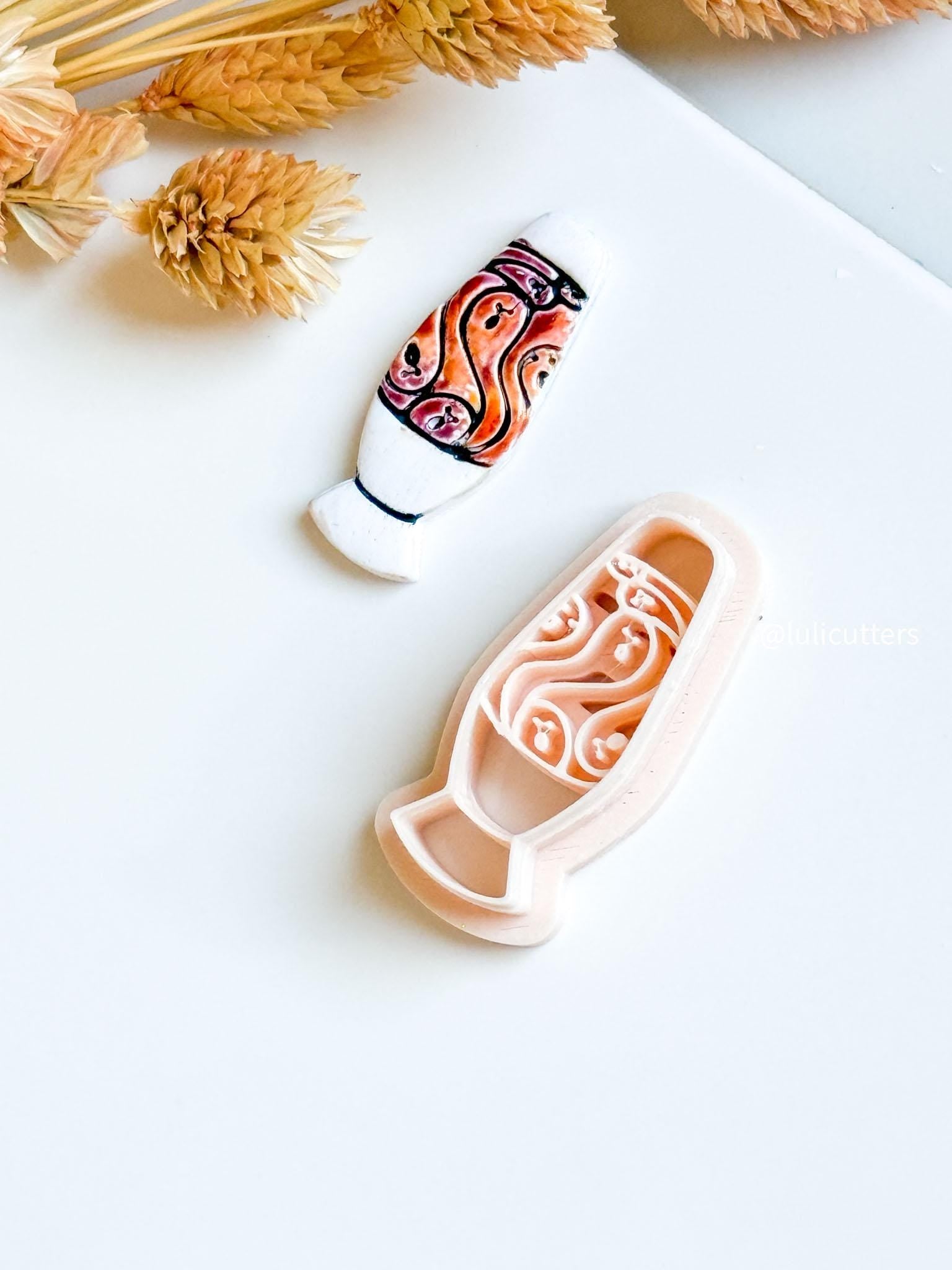 Ghost Lava Lamp Clay Cutter: Spooky Halloween Earring Mold