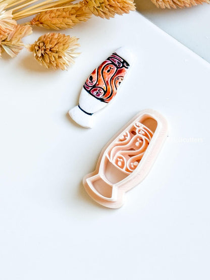 Ghost Lava Lamp Clay Cutter: Spooky Halloween Earring Mold