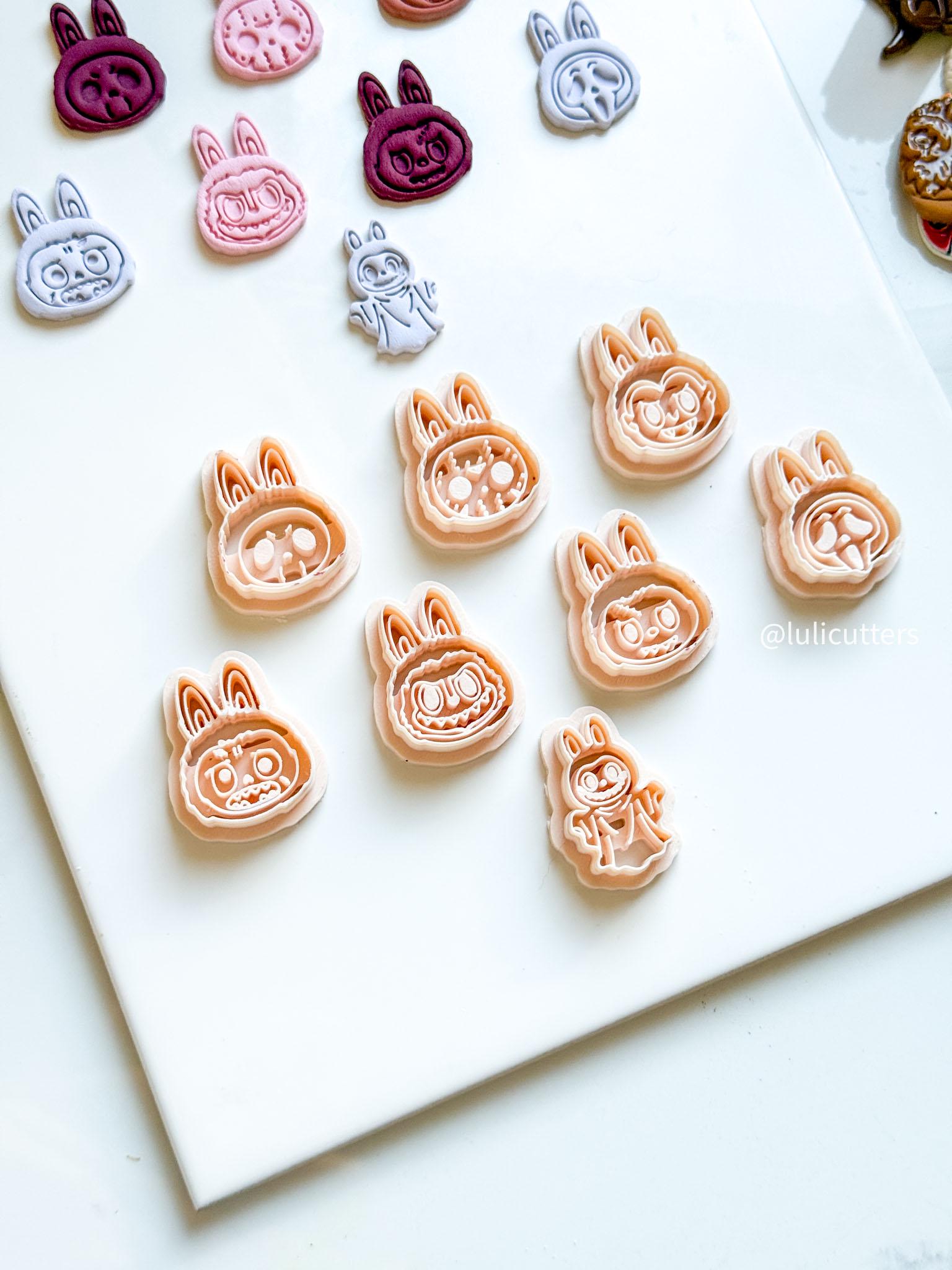 Furry Monster Bunny Clay Cutter: Spooky Charms, Earrings, Keychains