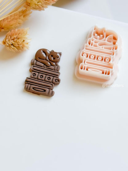 Cat on Books Clay Cutter: Diamond Spine Detail - Reader Jewelry