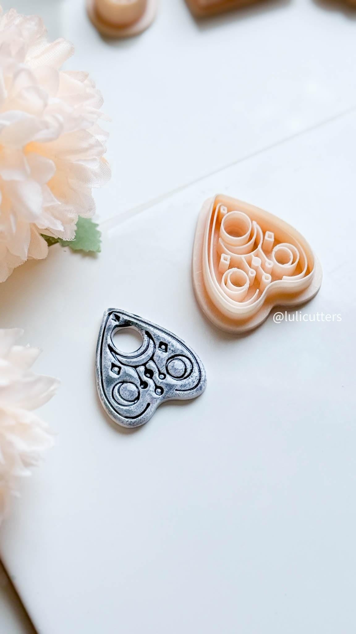 Ouija Planchette Clay Cutter: Moon Phase Spirit Board Mold