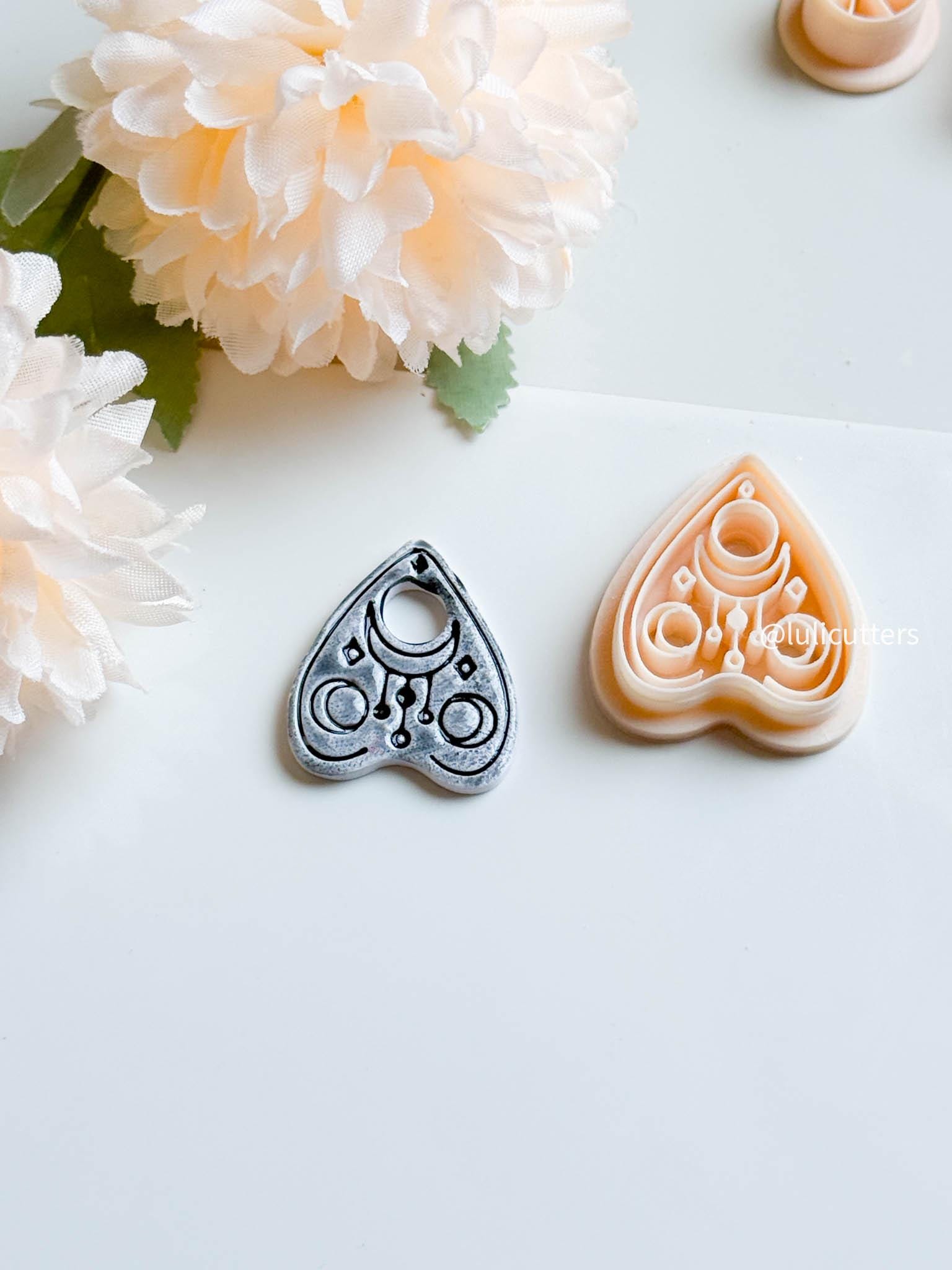 Ouija Planchette Clay Cutter: Moon Phase Spirit Board Mold