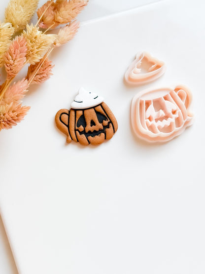 Pumpkin Mug Clay Cutter Set: Halloween Jack-o'-Lantern Earrings & Charms