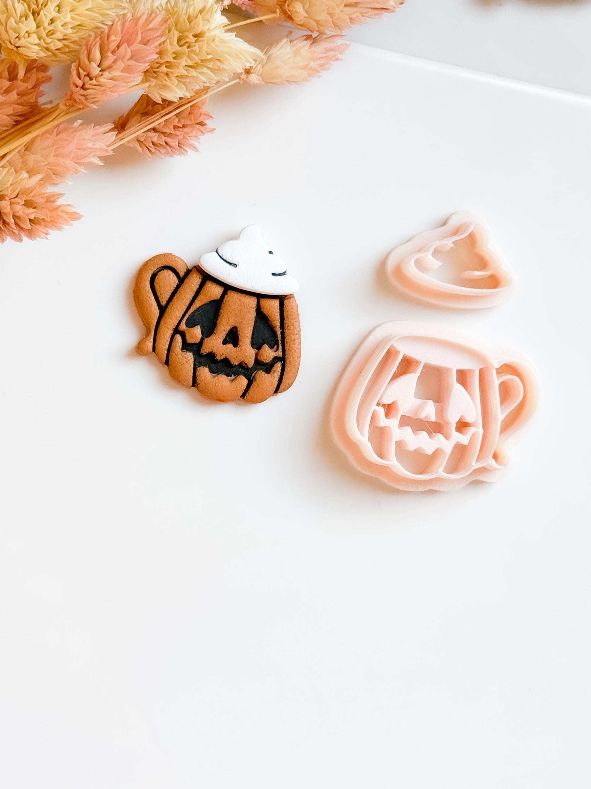 Pumpkin Mug Clay Cutter Set: Halloween Jack-o'-Lantern Earrings & Charms