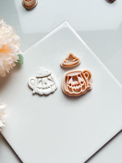 Pumpkin Mug Clay Cutter Set: Halloween Jack-o'-Lantern Earrings & Charms