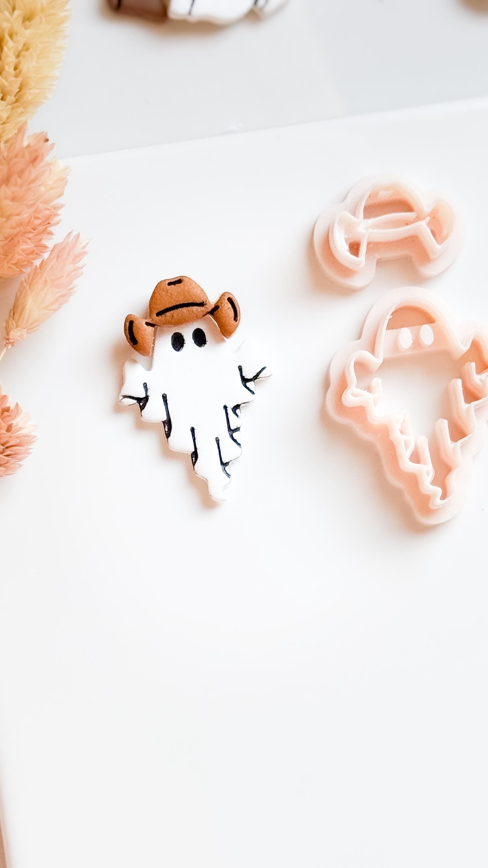 Cowboy Ghost Clay Cutter Set: Western Halloween Earring Mold