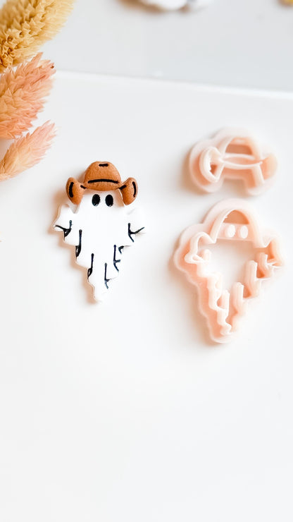 Cowboy Ghost Clay Cutter Set: Western Halloween Earring Mold