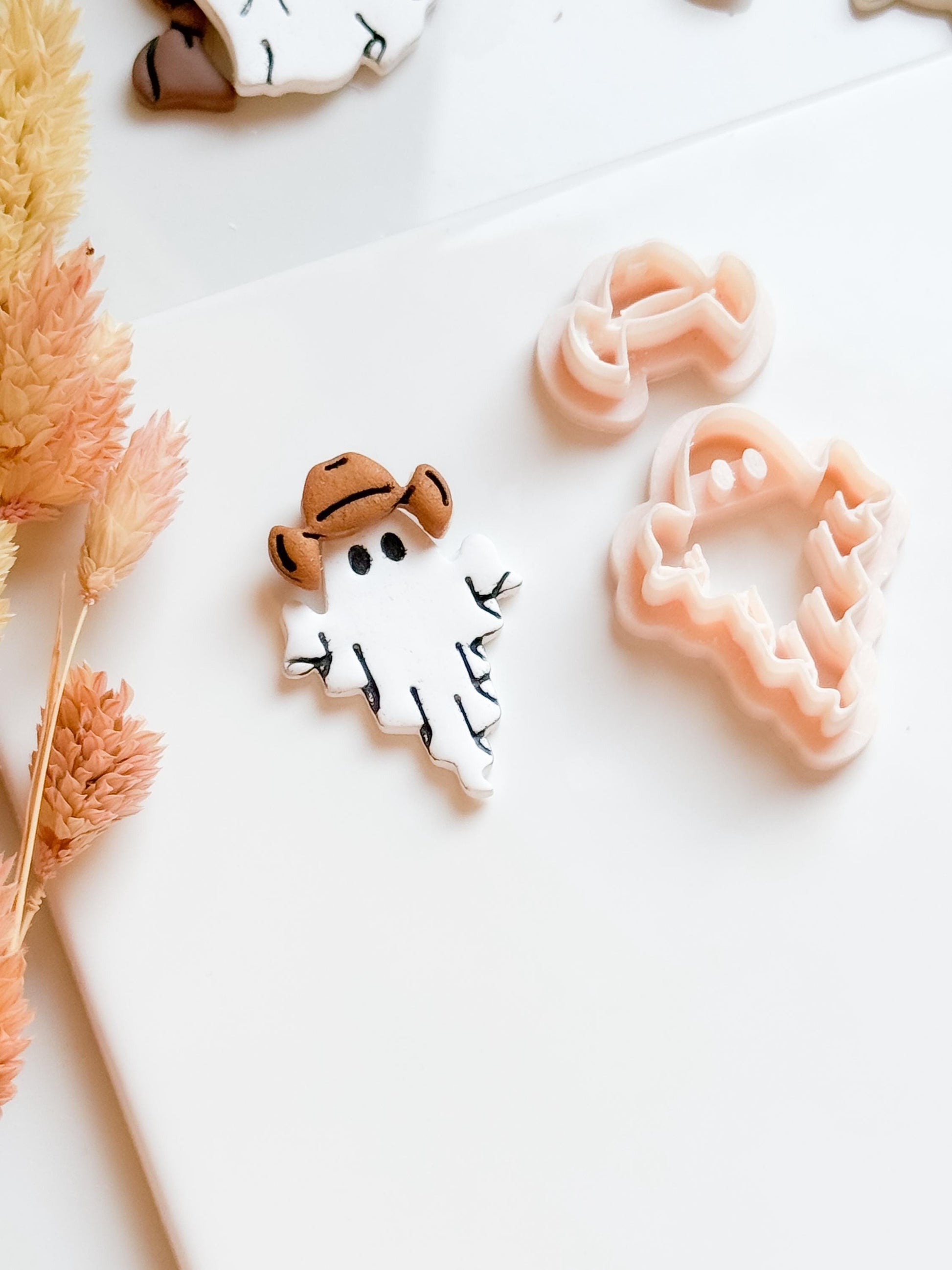 Cowboy Ghost Clay Cutter Set: Western Halloween Earring Mold