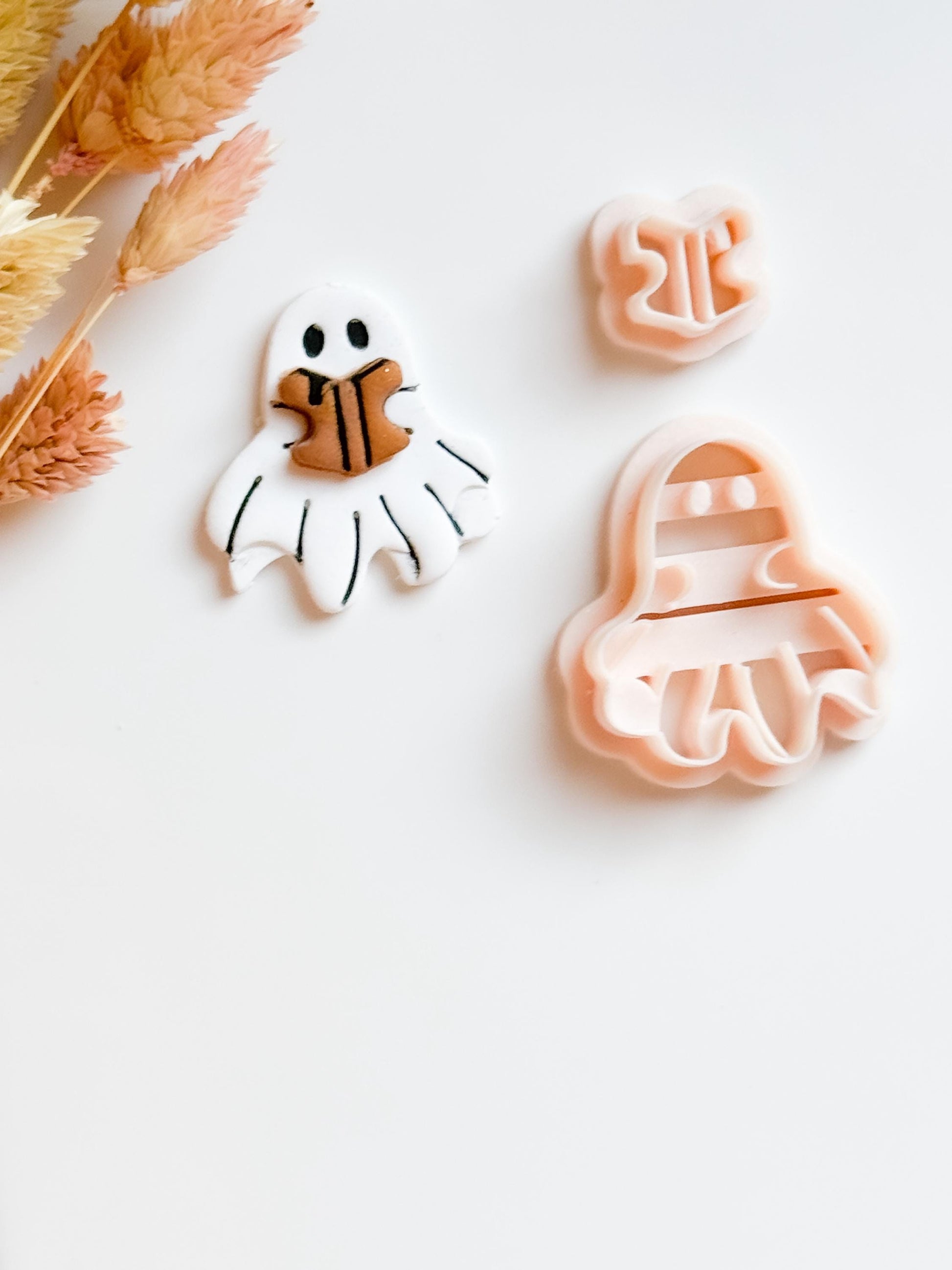 Ghost with Book Clay Cutter Set, Spooky Halloween Jewelry Making