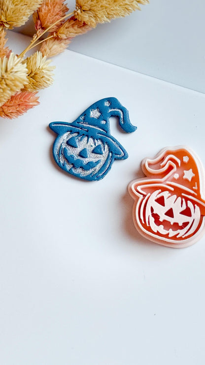 Witch Hat Pumpkin Cutter: Polymer Clay Halloween Earrings, Charms