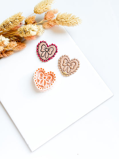 Scalloped Heart Bow Clay Cutter, Jewelry Crafts Tool