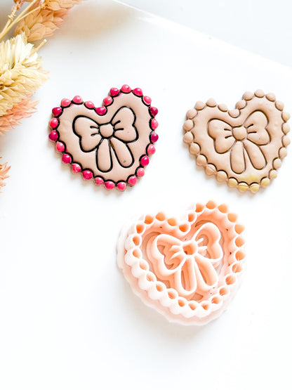 Scalloped Heart Bow Clay Cutter, Jewelry Crafts Tool