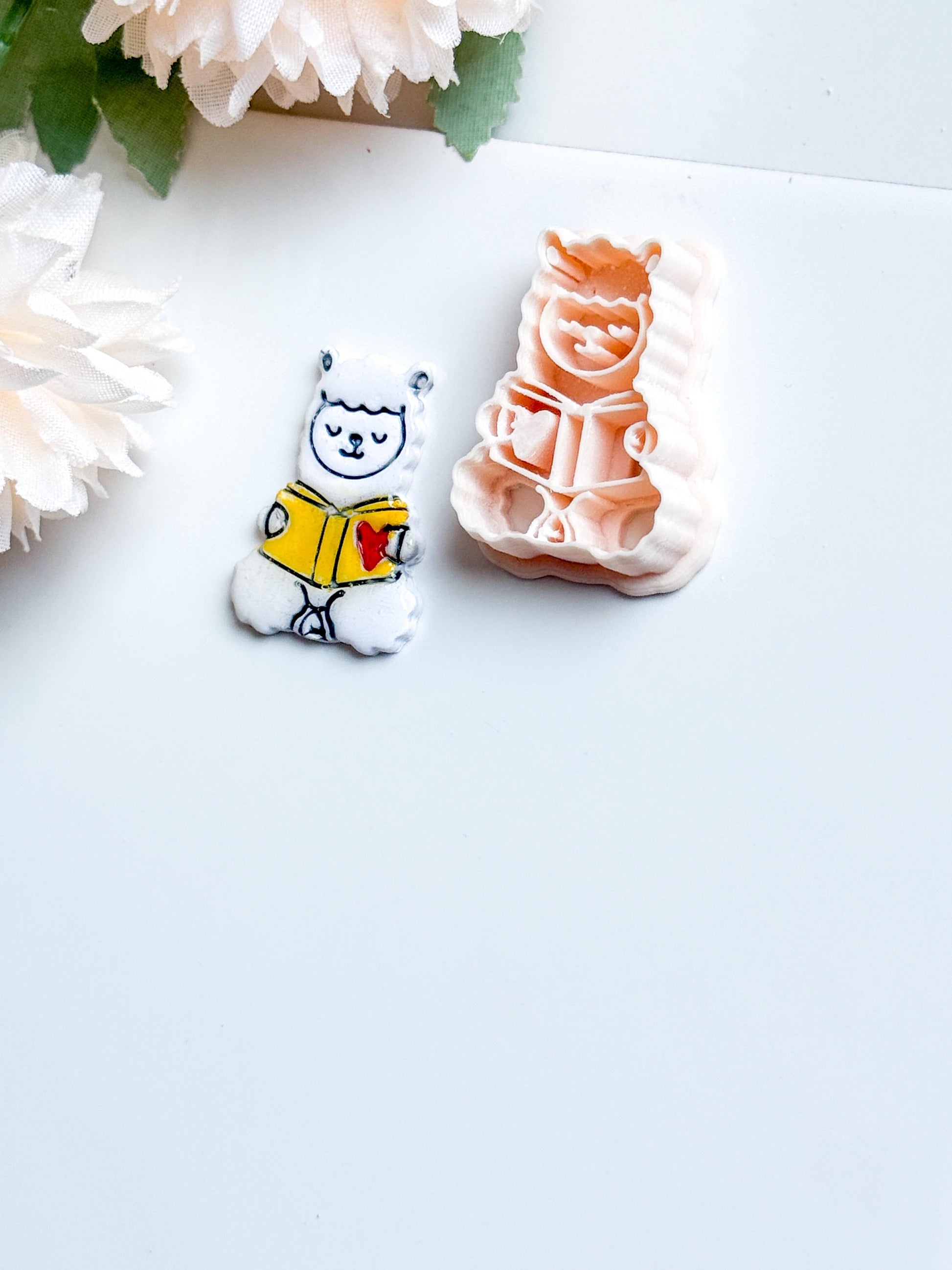 Reading Llama Polymer Clay Cutter: Bookish Earrings, Planner Charms