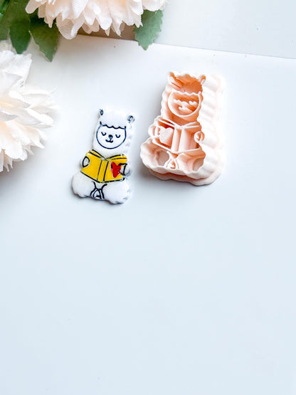 Reading Llama Polymer Clay Cutter: Bookish Earrings, Planner Charms