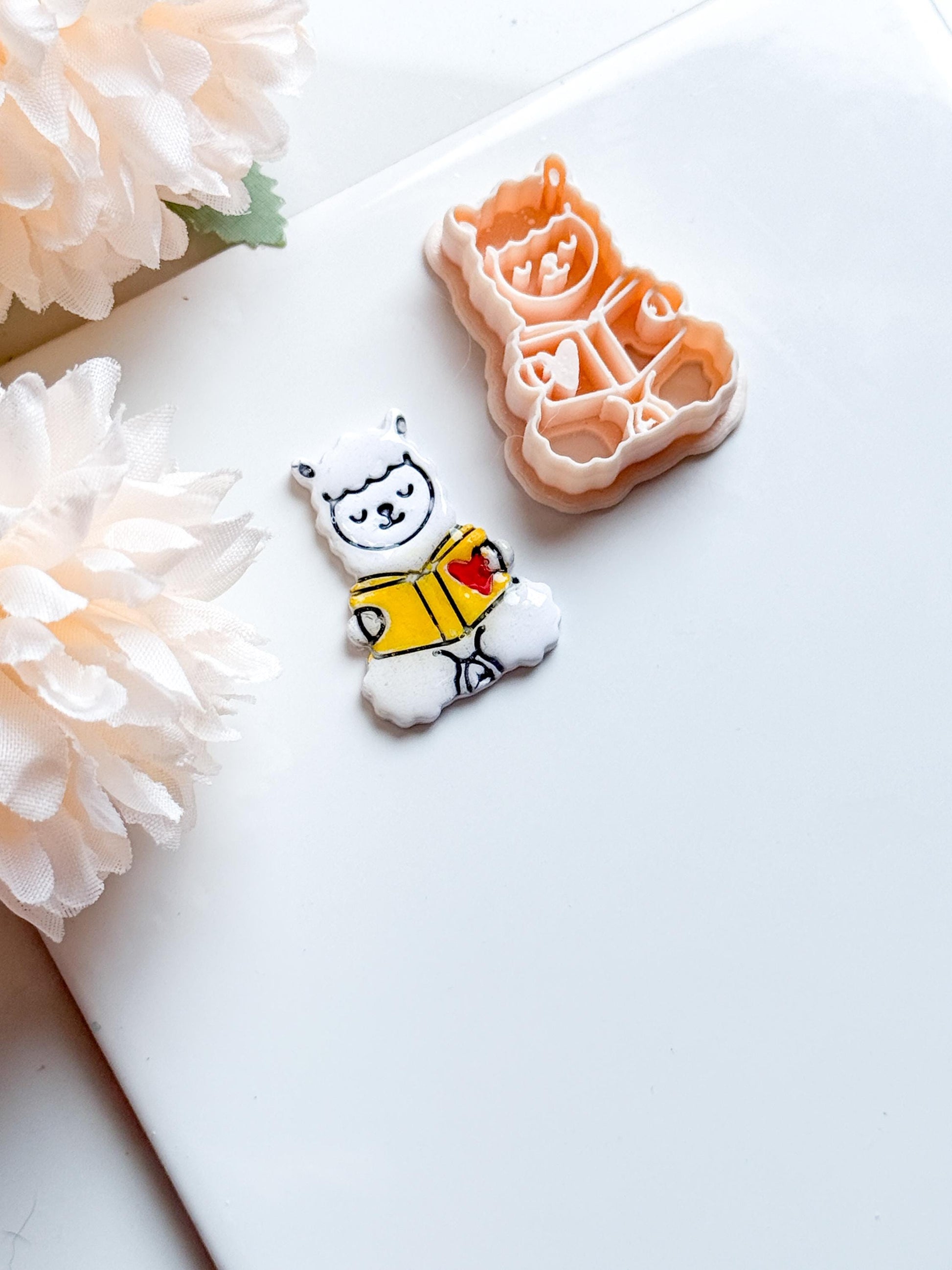 Reading Llama Polymer Clay Cutter: Bookish Earrings, Planner Charms
