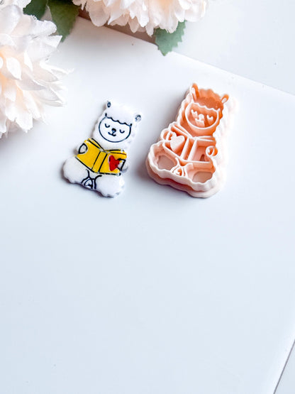 Reading Llama Polymer Clay Cutter: Bookish Earrings, Planner Charms