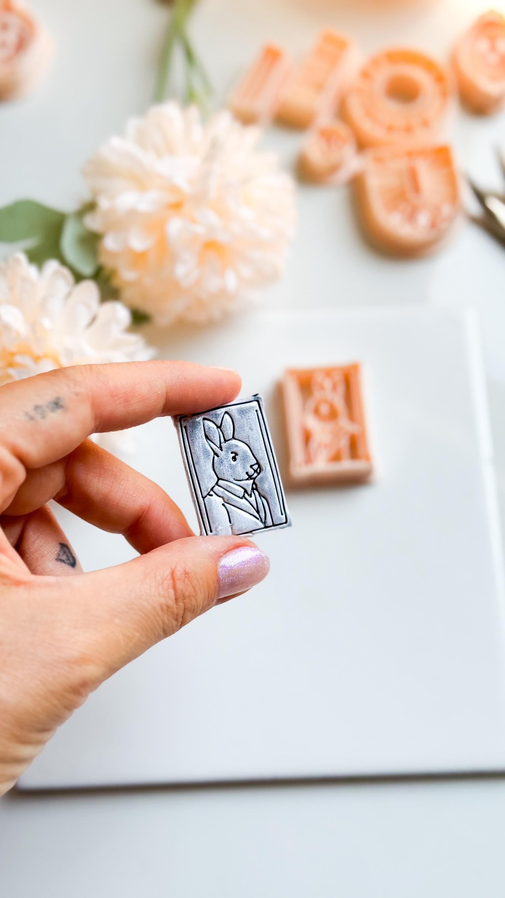 Rabbit Portrait Cutter, Polymer Clay Mold, Autumn Jewelry