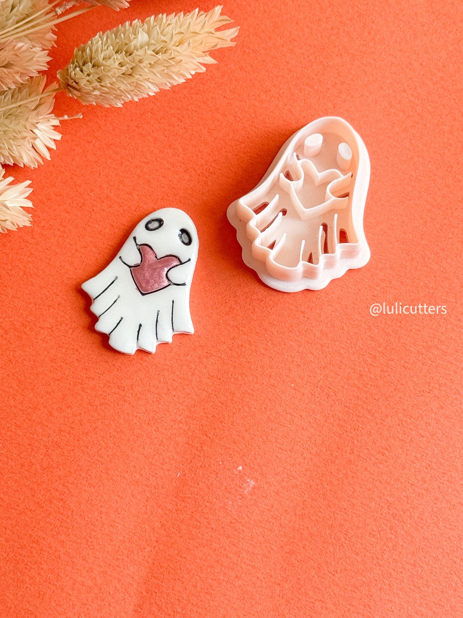 Scalloped Ghost Clay Cutter: Halloween Earring Mold, Polymer Clay Jewelry